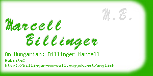 marcell billinger business card